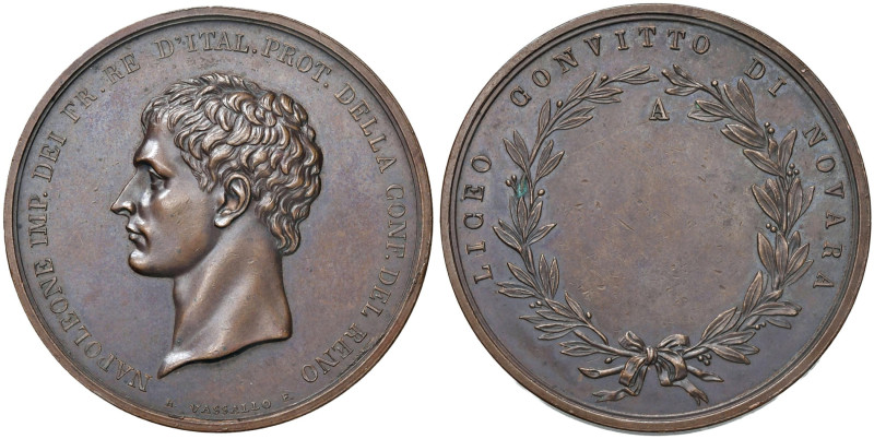 Medaglia 1809 Liceo di Novara - D/"NAPOLEONE IMP. DEI FR. RE D'ITAL. PROT. DELLA...