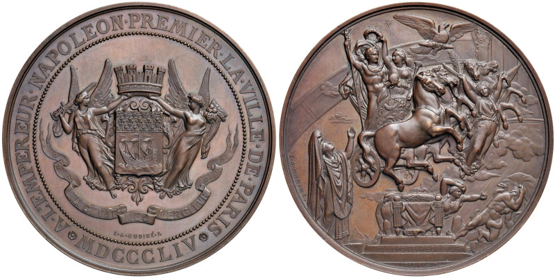 Medaglia 1854 Omaggio di Parigi a Napoleone I - D/L'apoteosi di Napoleone tratta...