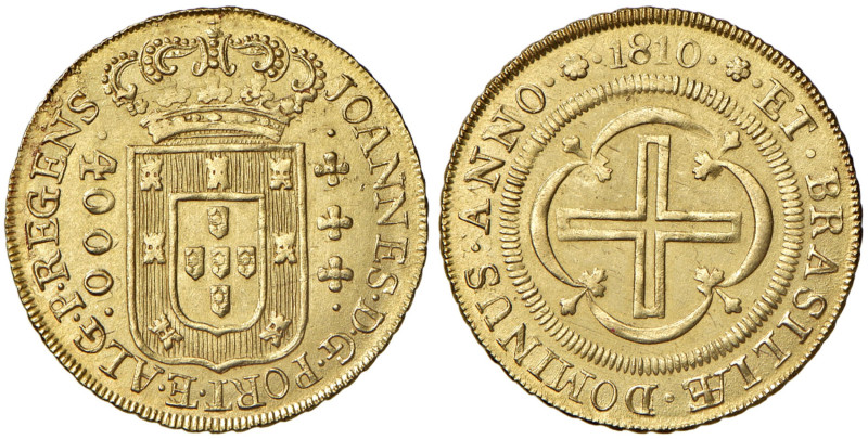 BRASILE Joao (1805-1819) 4.000 Reis 1810 Rio - Fr. 95 AU (g 8,00) R
SPL+