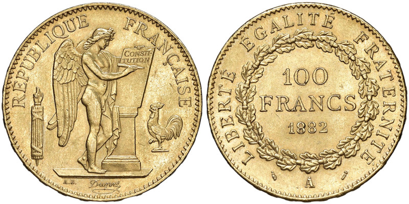 FRANCIA Terza Repubblica (1870-1940) 100 Franchi 1882 Parigi - Gad 1137 AU (g 32...