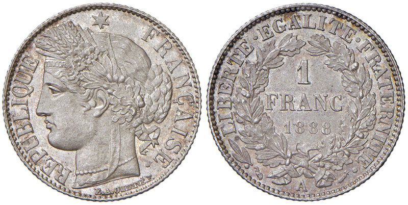 FRANCIA Terza Repubblica (1870-1940) Franco 1888 A - Gadoury 465a AG (g 5,00) 
...