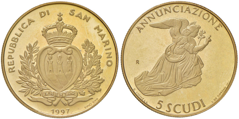 SAN MARINO Nuova Monetazione (1972- ) 5 Scudi 1997 - Gig. 120 AU (g 16,96; 917/1...