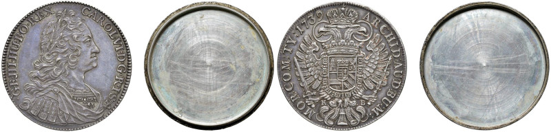 UNGHERIA Carlo VI (1711-1740) Tallero 1739 KB scatolina porta messaggi - Her. 45...