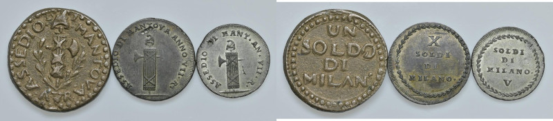 MANTOVA Assedio Austro/Russo (1799) Lotto di 3 monete - MIR 771,772,773 AG (g 6,...