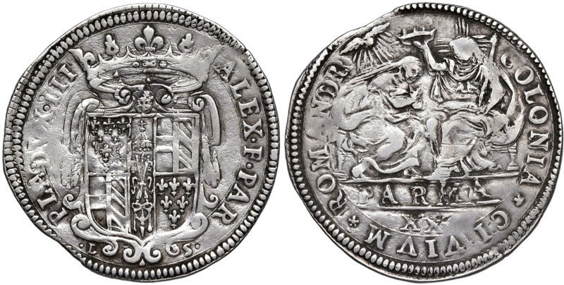 PARMA Alessandro Farnese (1586-1591) 20 Soldi o Lira L S - MIR 972 AG (g 5,20) R...