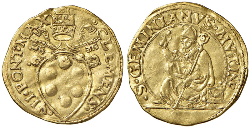 Clemente VII (1523-1534) Modena - Ducato - Munt. 110 AU (g 3,39) RRRR Moneta est...