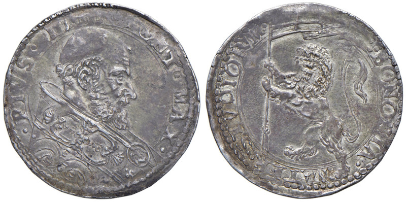 Pio IV (1559-1565) Bologna - Bianco - Munt. 70 AG (g. 4,94) RR Magnifico esempla...