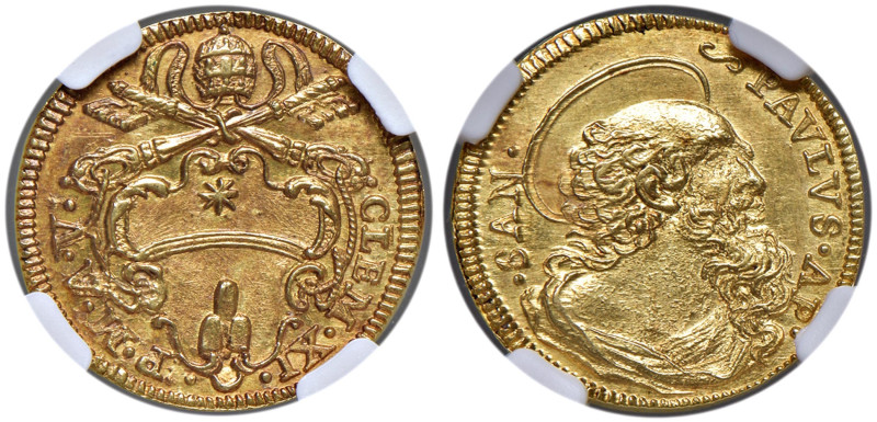 Clemente XI (1700-1721) Scudo d’oro An. V - Munt. 21 AU RR Magnifica conservazio...