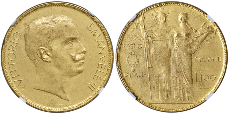 Vittorio Emanuele III (1900-1946) 100 Lire 1903 Progetto Stabilimento Johnson Mi...