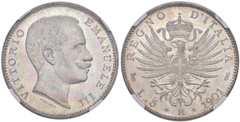 Vittorio Emanuele III (1900-1946) 5 Lire 1901 - Nomisma 1128 AG RRRR Tiratura di...