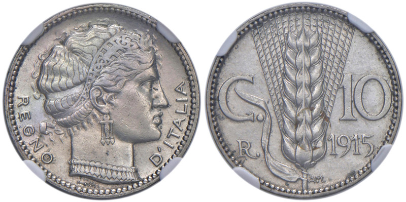 Vittorio Emanuele III (1900-1946) 10 Centesimi 1915 Progetto bordo liscio - Paga...