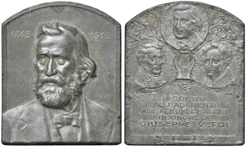 Giuseppe Verdi (1813-1901) Placchetta 1913 Centenario della nascita - Opus: Donz...