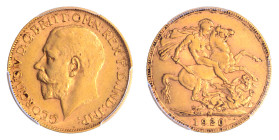 Australia 1920-M, Sovereign.

Graded AU 55 by PCGS. Rare date.

.2354 oz

S-3999

KM-29