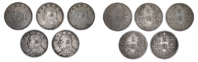 China Republic 3(1914), 5 coin lot, 1 Dollar. AVF condition.

Y# 329