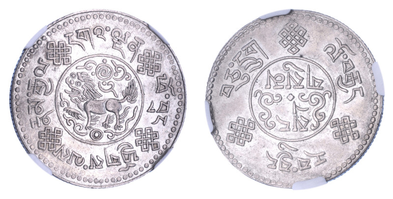 Tibet BE16-8(1934), 3 Srang.

Graded AU Details by NGC. Highest graded coin at N...