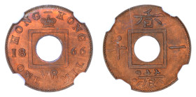 Hong Kong 1866, Mil.

Graded MS 66 RB by NGC. 

KM-3