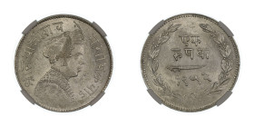 India VS1952(1895), Rupee, Baroda. Graded MS 63 by NGC. Y # 36a
