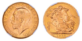 South Africa 1928SA, Sovereign.

Graded MS 65 by NGC. 

.2354 oz.

KM- 21