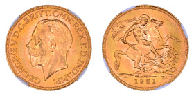 South Africa 1931SA, 1 Sovereign.

Graded MS 66 by NGC. Highest graded coin at NGC.

.2354 oz.

KM- A22