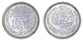 Egypt AH1335//1917 S10 Piastres. Occupation Coinage

Graded MS 65 by NGC. Only 4 coins graded higher by NGC. Brilliant silvery/white surfaces.

KM-319