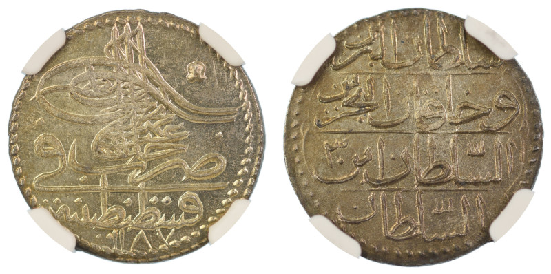 Turkey AH1187//3, 5 Para. Graded MS 63 by NGC - the highest graded.KM 379