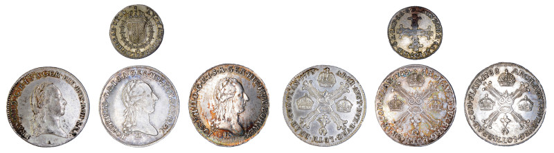 Austrian Netherlands , 4 coin lot from 1788-93, 

14 Liards 1789, KM-37, VF-EF c...