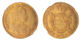 Austrian Netherlands 1749, 1/2 Souverain d'Or, Antwerp.

Graded AU 50 by NGC. 

.1634 oz

KM-9