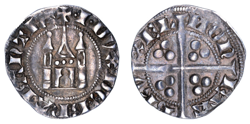 Brabant 1294-1312, Jean 1st, Brussels, Esterlin au Chastel, VF+ condition.