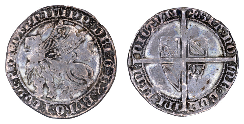 Flanders 1384-1404, Philippe le Hardi, Double Gros a la mante, VG condition. Cle...