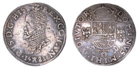 Spanish Netherlands Hainaut, 1581, 1/2 Ecu. AVF Details. Evidence of some tooling in the fields.