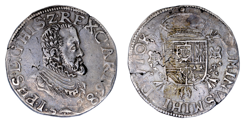 Spanish Netherlands Arras, 1589, 1/2 Ecu. VF condition as struck