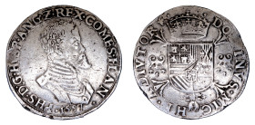 Spanish Netherlands Flanders, 1557, 1 Ecu. Fine details. Scratched on the seal.