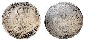 Spanish Netherlands Anvers, 1575, 1Ecu. F-VF details. Old tooling on the left obverse field, cleaned.