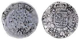 Spanish Netherlands Bruges, 1654, 1/4 Patagon. VG condition.

KM-37