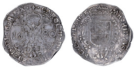 Spanish Netherlands Tournai (1680), 1/2 Patagon, F-VF condition.

KM-66