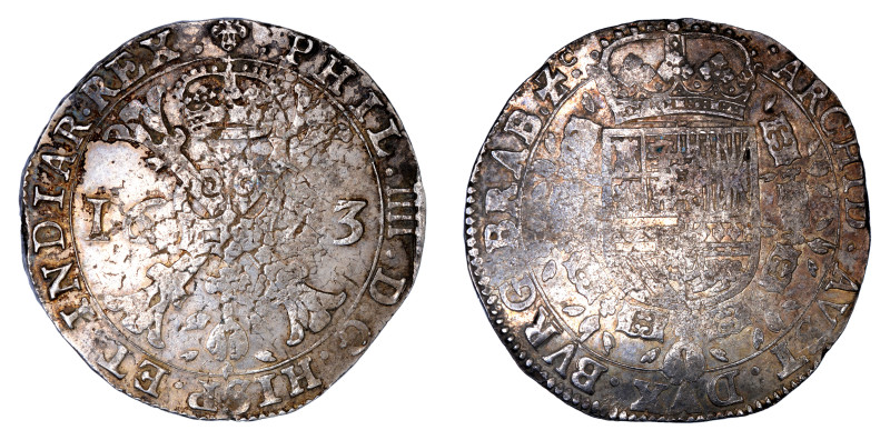 Spanish Netherlands Brussels,1623, 1 Patagon. Fine condition.

KM-53.3