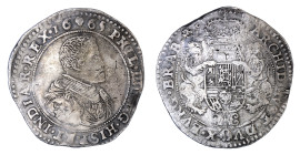 Spanish Netherlands Brussels,1665, 1 Ducaton,.AVF details. Evidence of cleaning.

KM-72.2