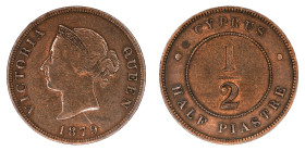 Cyprus 1879, 1/2 Piastre. AEF condition



KM-2