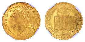 France 1786I, Double Louis d'Or.

Graded MS 63 by NGC. Lustrous surfaces, some adjustment marks.

.451 oz.

KM-592.7