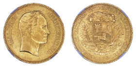 Venezuela 1888, G100 Bolívares. 

Graded AU 58 by NGC. Good rims.

.9334 oz

Y#34