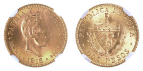 Cuba 1916, G2 Pesos.

Graded MS 64 by NGC. Nice BU.

.0967 oz.

KM-17