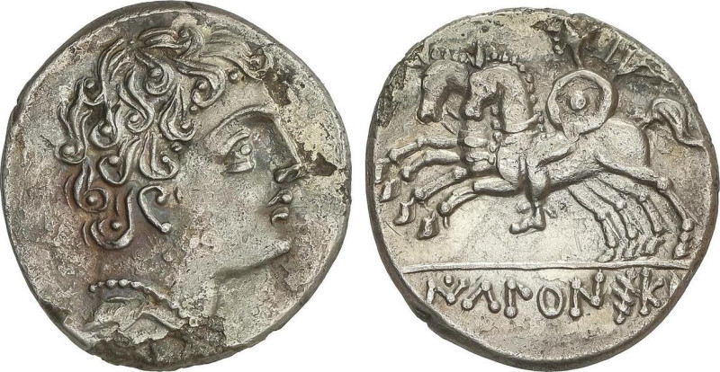 Celtiberian Coins
Denario. 120-20 a.C. ICALCUNSCEN (INIESTA, Cuenca). Anv.: Cab...