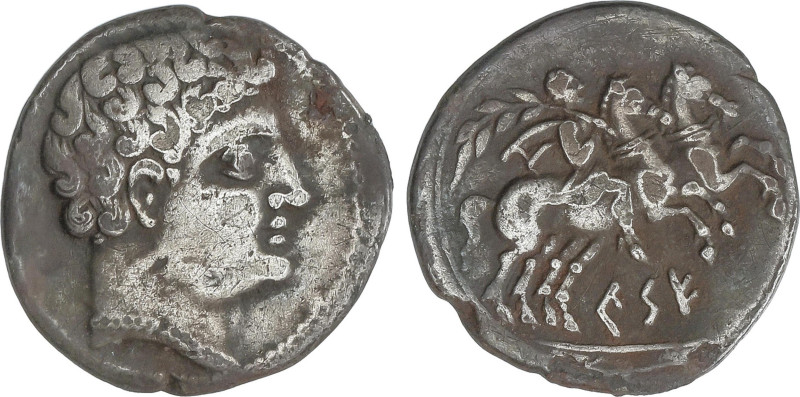 Celtiberian Coins
Denario. 120-20 a.C. CESE (TARRAGONA). Anv.: Cabeza masculina...