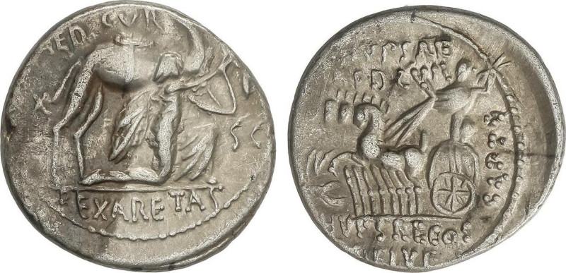 Roman Coins
Denario. 58 a.C. AEMILIA. M. Aemilius Scaurus y Pub. Plautius Hypsa...