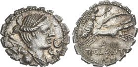 Roman Coins
Denario. 79 a.C. CLAUDIA. Ti. Claudius Nero. Anv.: Busto diademado de Diana a derecha, entre arco y carcaj y SC delante. Rev.: Victoria e...