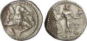 Roman Coins
Denario. 56 a.C. CORNELIA. L. Cornelius Lentulus y C. Claudius Marcellus. SICILIA. Anv.: Triqueta con espigas en el centro cabeza de Medu...