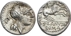 Roman Coins
Denario. 91 a.C. JUNIA. D. Junius Silanus L. f. Anv.: Cabeza de Roma a derecha. Letra D invertida. Rev.: Biga a derecha. En exergo D. SIL...