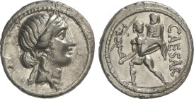 Roman Coins
Denario. 47-46 a.C. JULIO CÉSAR. GALIA. Anv.: Cabeza diademada de Venus a derecha. Rev.: CAESAR. Aeneas llevando en brazos a su padre Anc...