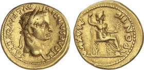 Roman Coins
Áureo. 14-17 d.C. TIBERIO. LUGDUNUM (Lyon). Anv.: TI. CAESAR DIVI. AVG. F. AVGVSTVS. Busto laureado a derecha. Rev.: PONTIF. MAXIM. Livia...