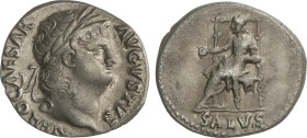 Roman Coins
Denario. 63-68 d.C. NERÓN. Anv.: NERO CAESAR AVGVSTVS. Cabeza laureada a derecha. Rev.: SALVS. Salud sentada a izquierda con pátera. 3,07...